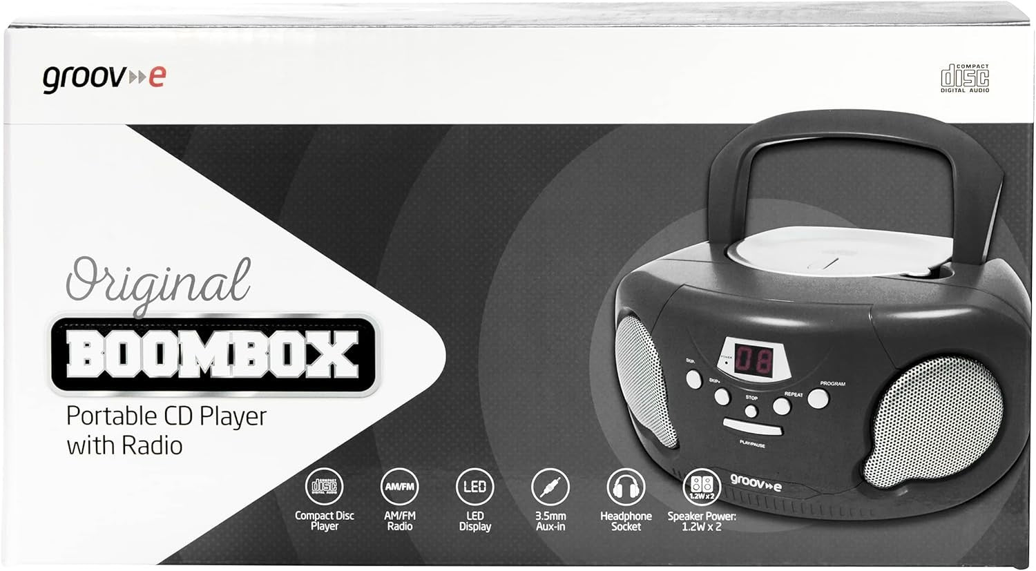 Portable Boombox CD Player Radio AUX Headphone Kids Story CD Bundle