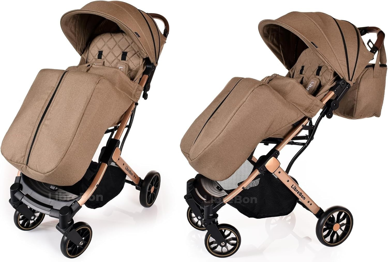 Compact Travel Baby Stroller One Hand Fold Lightweight Buggy Rain Cover
