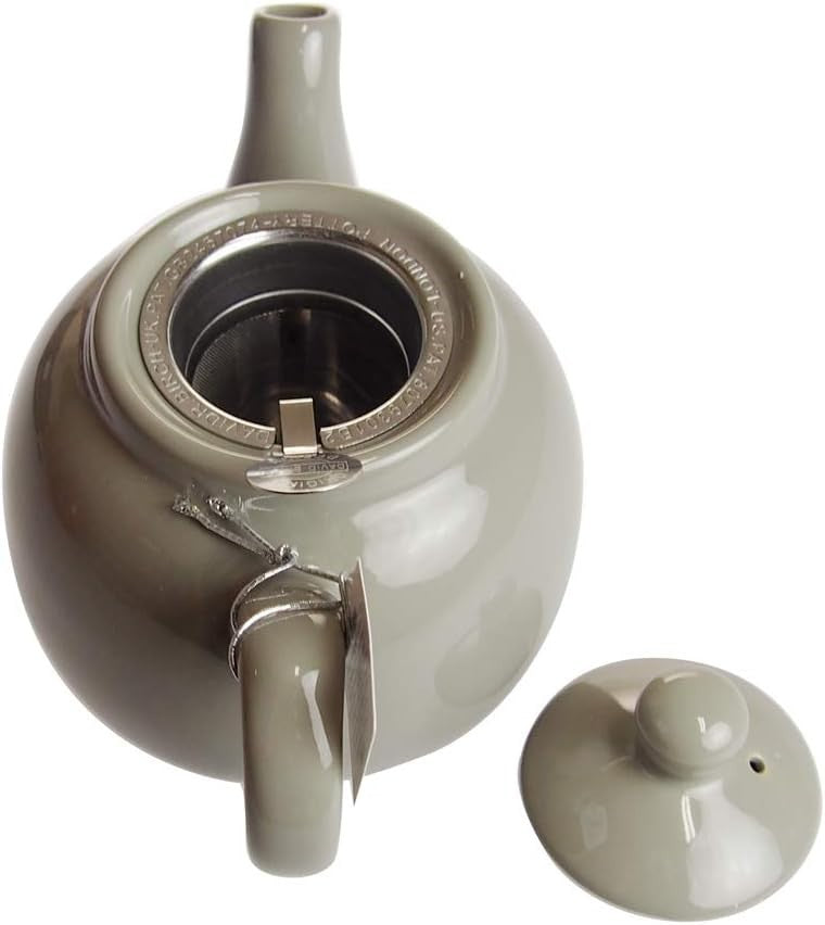 Ceramic Teapot with Infuser 600ml Grey Farmhouse Loose Leaf Tea Pot