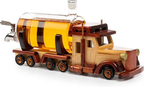 Truck Whiskey Decanter 1L Glass Tanker Dispenser Gift for Dad Trucker Home Bar