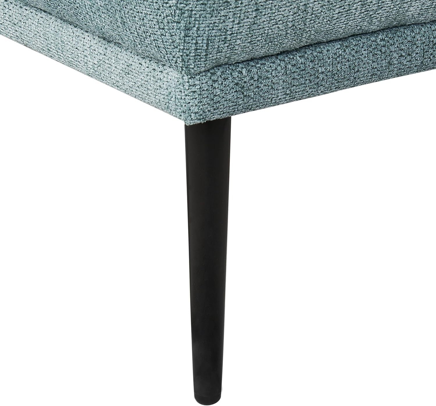 Blue Left Hand Chaise Lounge | Retro Style + Cushion + Metal Legs