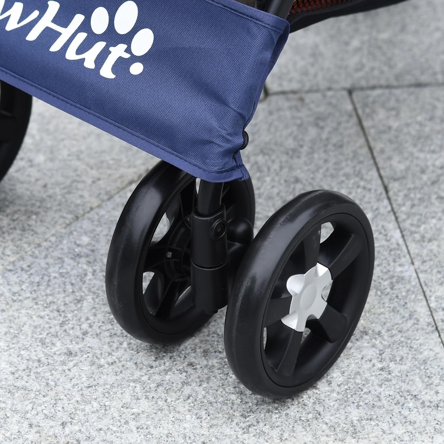 Blue Dog Stroller Pet Pushchair Foldable with Brakes Basket Small Pets