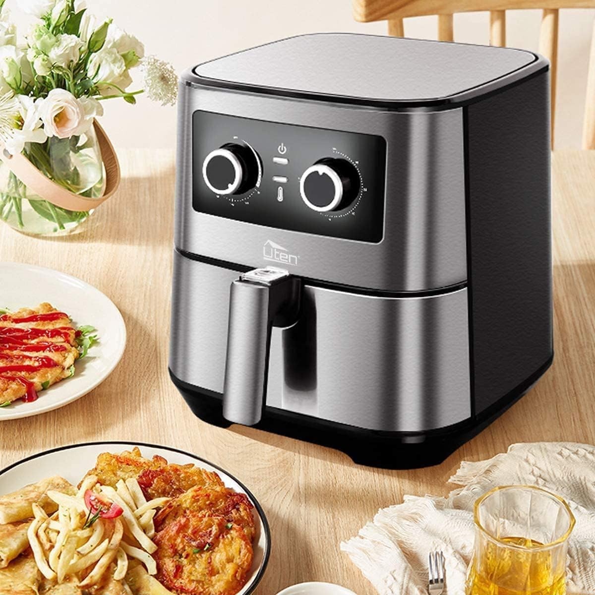 Air Fryer 5.5L 1700W Large Capacity Oil-Free Healthy Cooking Bake Grill Roast