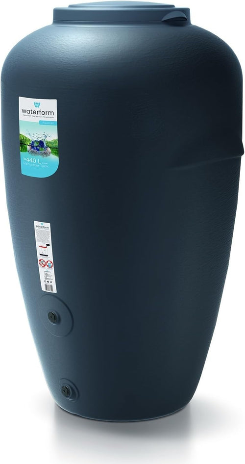 440L Anthracite Garden Water Butt with Tap & Full Connection Kit