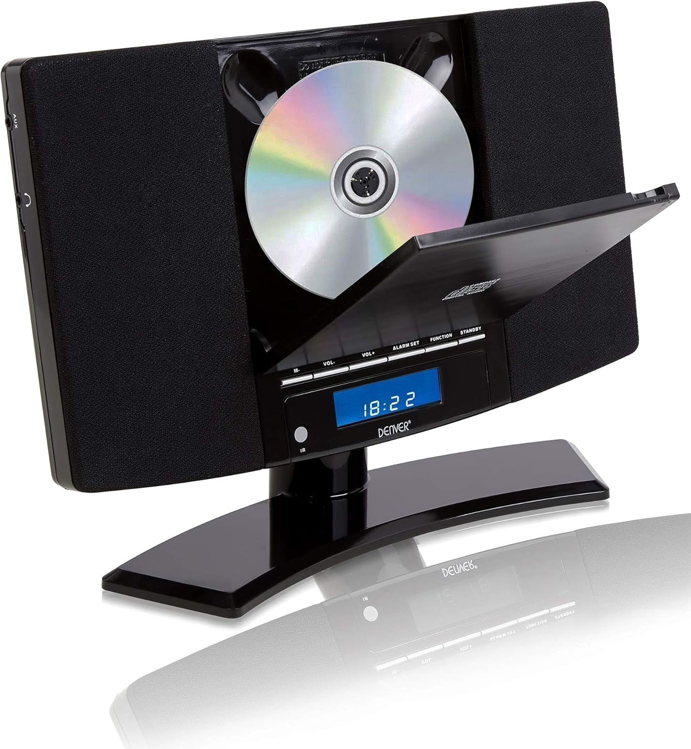 Wall Mountable CD Player with FM Radio, Alarm Clock & Remote – Compact Stereo