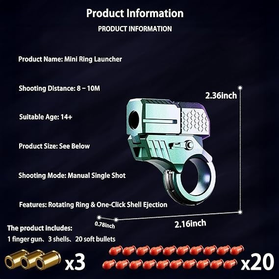 Alloy Finger Fidget Ring Launcher Pop Action Stress Focus EDC