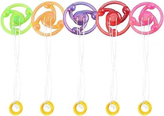Rainbow Light Flywheel Spinner Pull Line Glow Fidget Stress Relief Toy