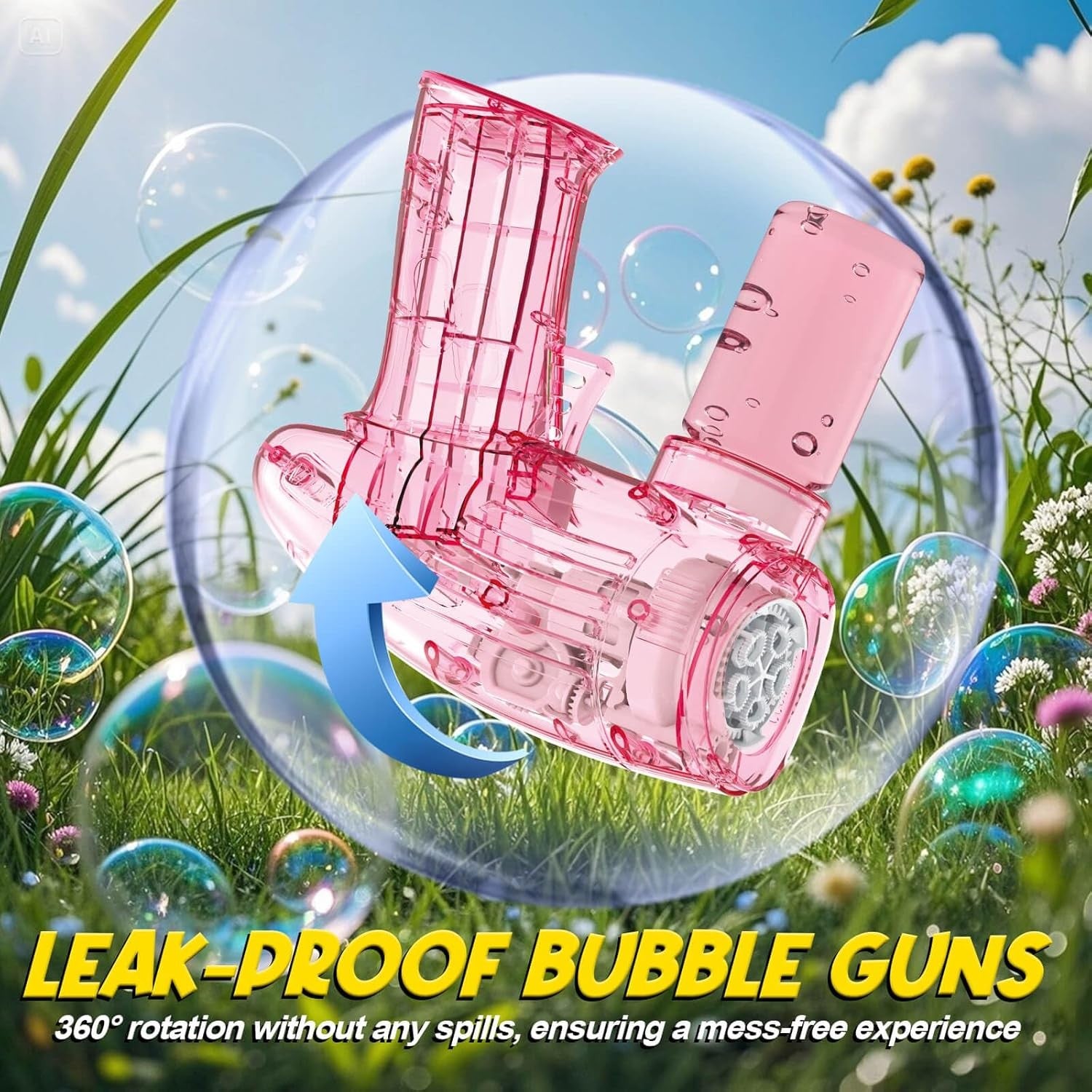 3 Pack Bubble Guns with LED Lights Kids Party Toy Set