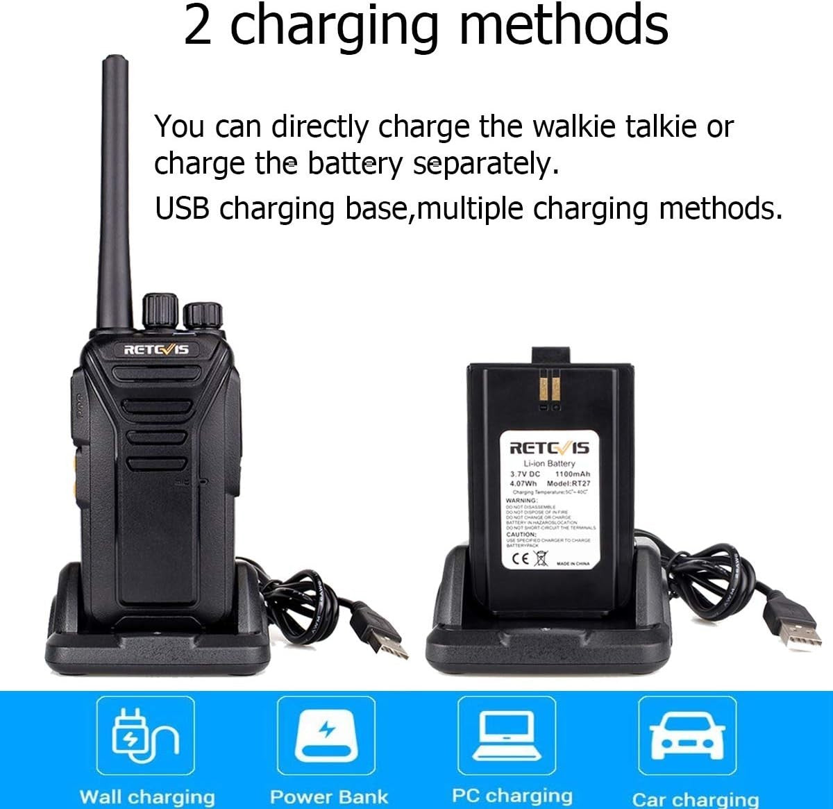 PMR446 Walkie Talkies 10 Pack Rechargeable VOX w Earpiece 16CH