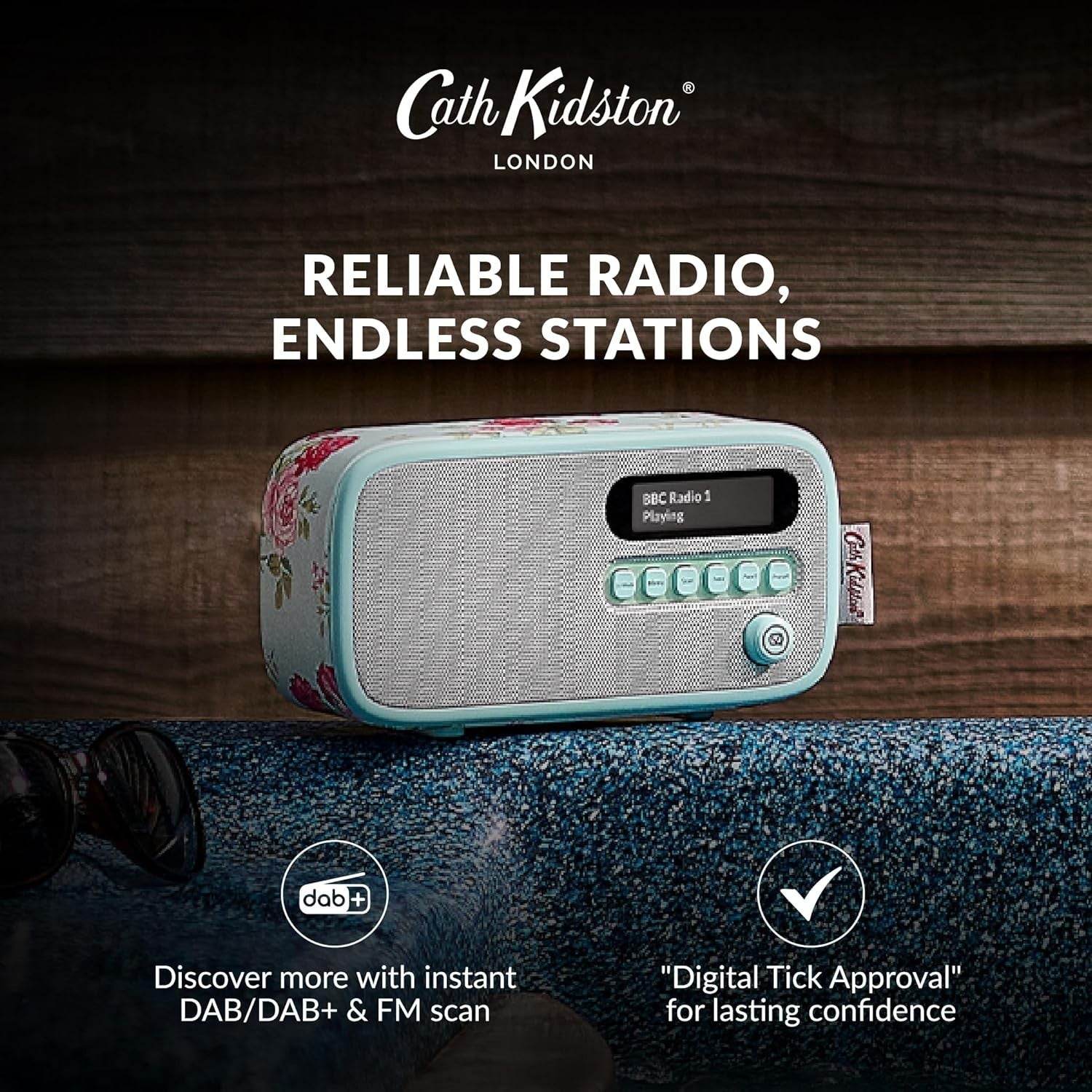 Portable DAB/DAB+ FM Radio Bluetooth Alarm Clock and Rechargeable