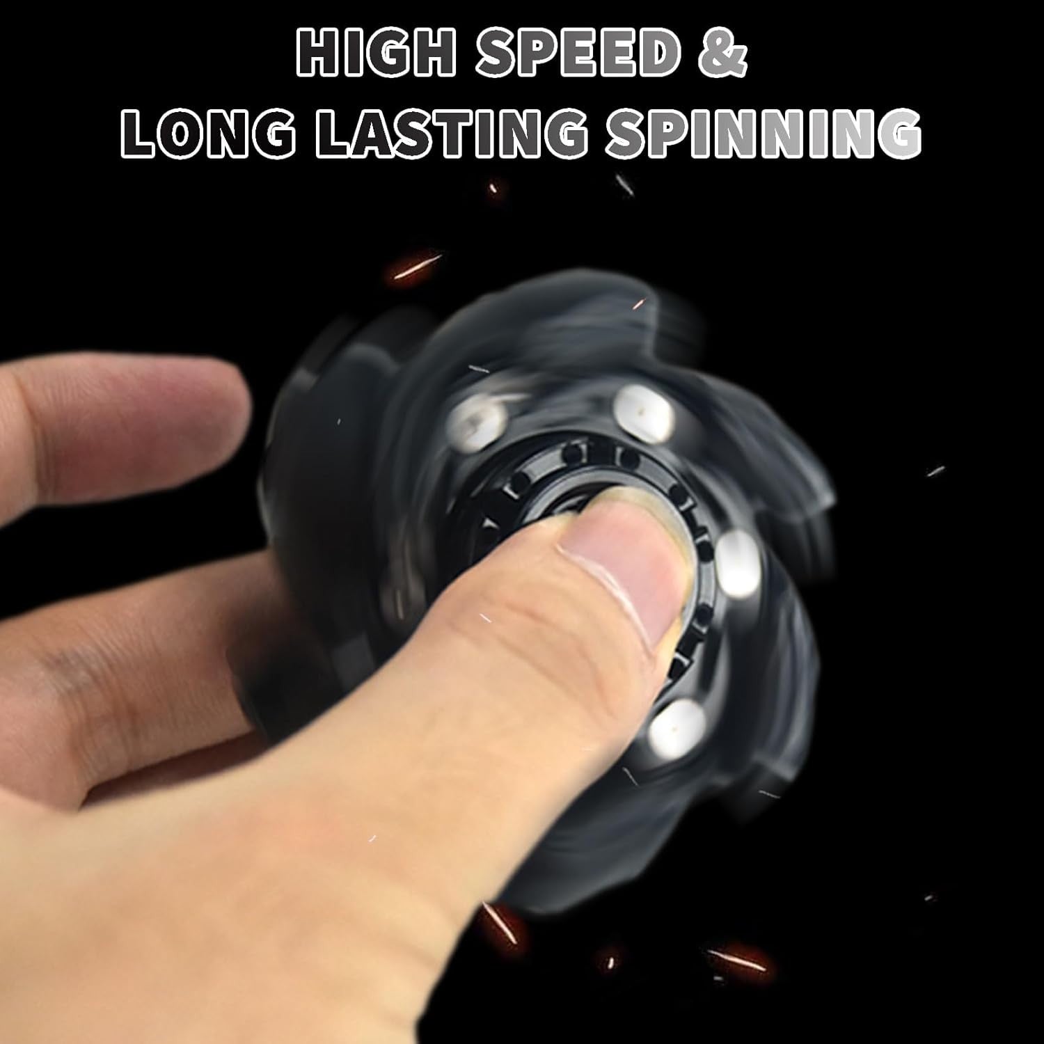 Black Metal Open Shell Fidget Spinner Smooth Spin EDC Stress Relief