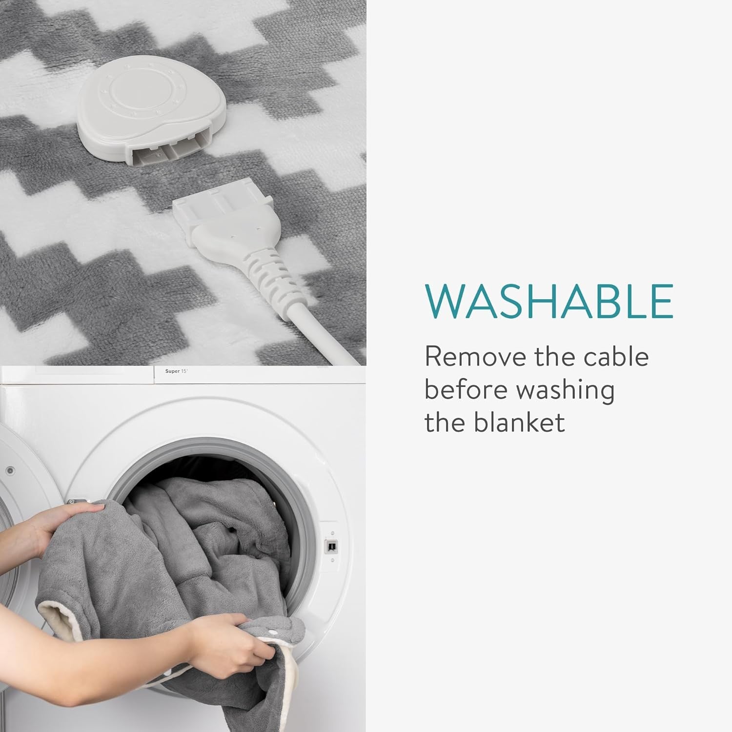 Electric Heated Throw Blanket Checked Design 3 Heat Auto Off Washable 180x130