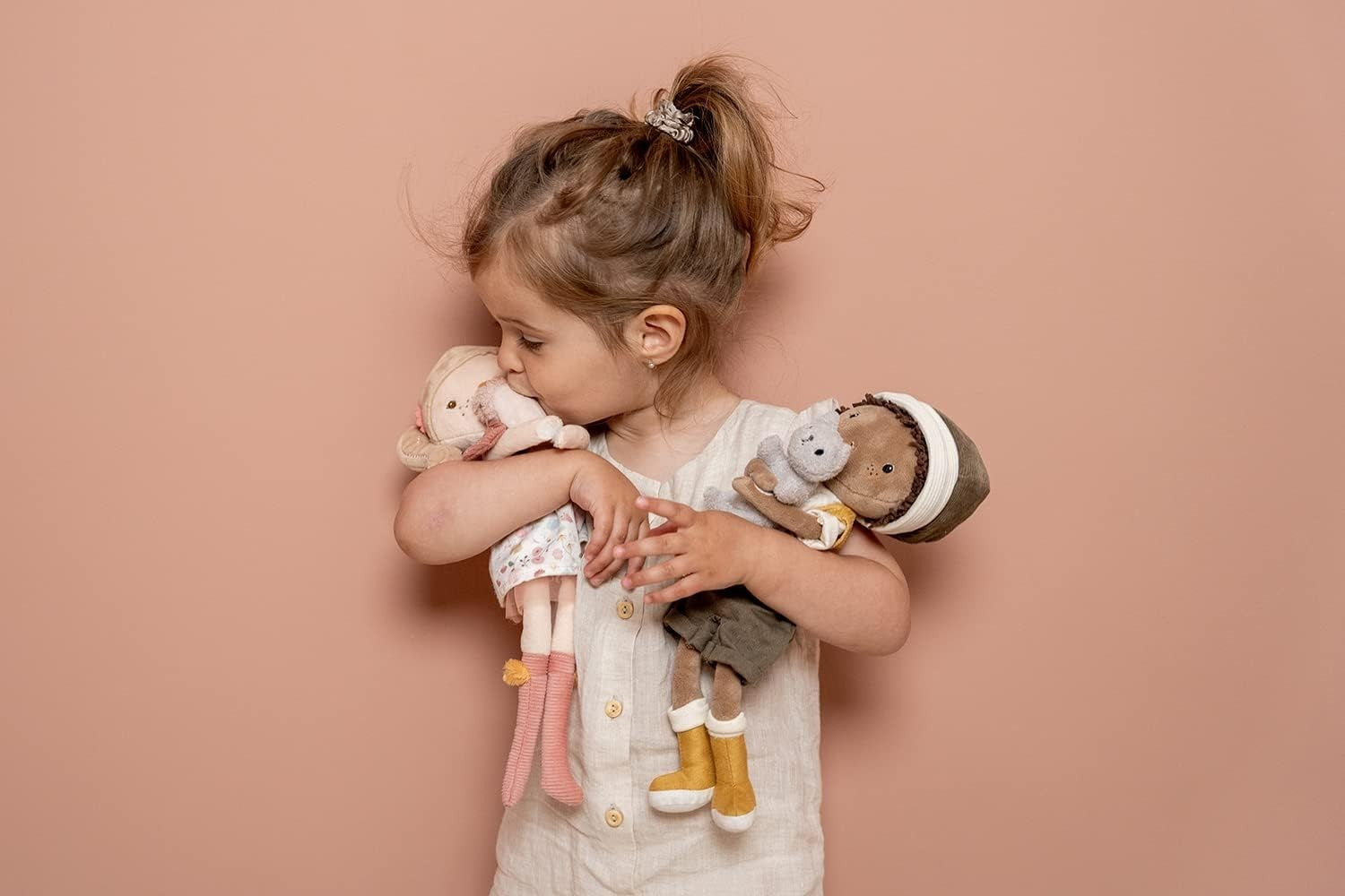 35cm Rag Doll Soft Cuddly Plush Toy with Bird Companion Baby Gift