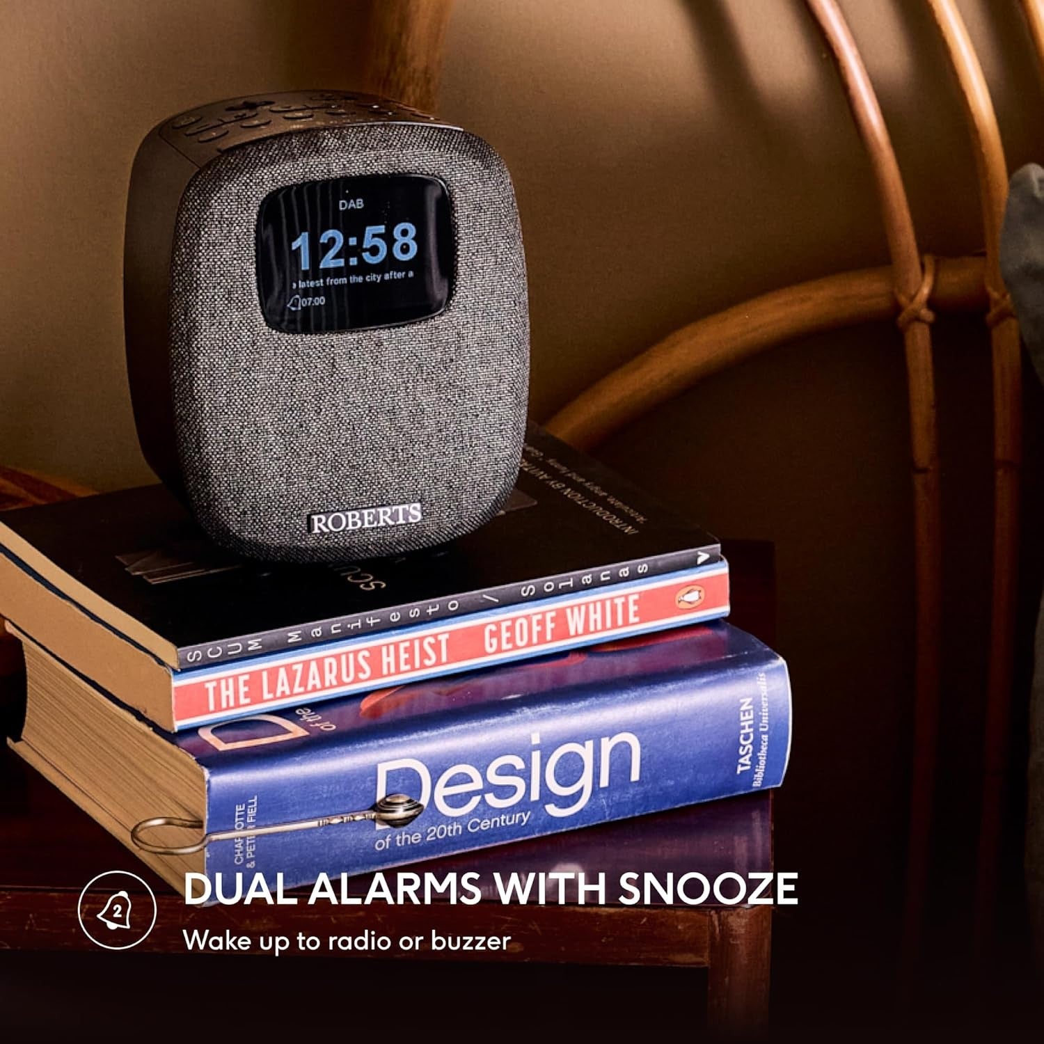 DAB Digital Clock Radio Bluetooth Black Colour Display Dual Alarm Bedside