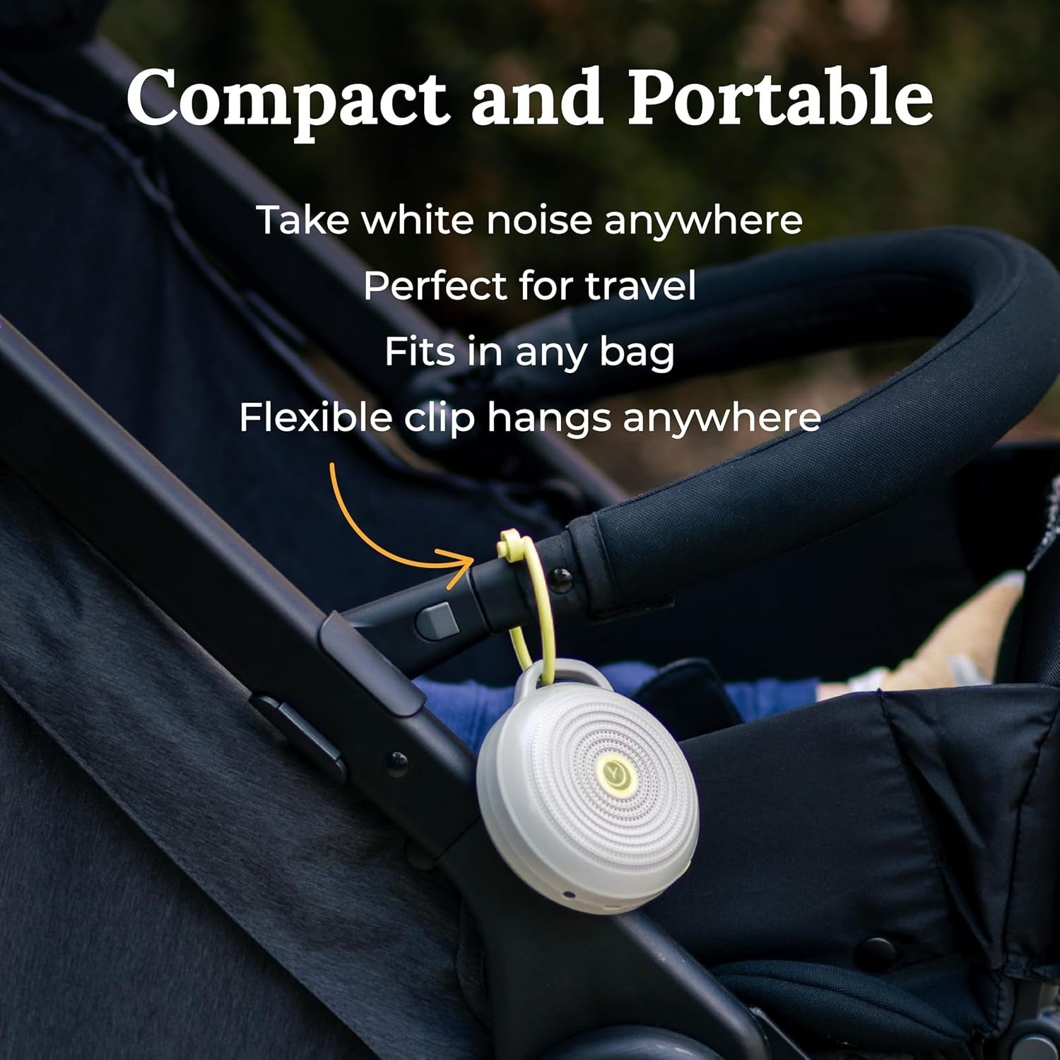 Portable White Noise Machine for Baby | 3 Soothing Sounds, Travel Size, Night Li