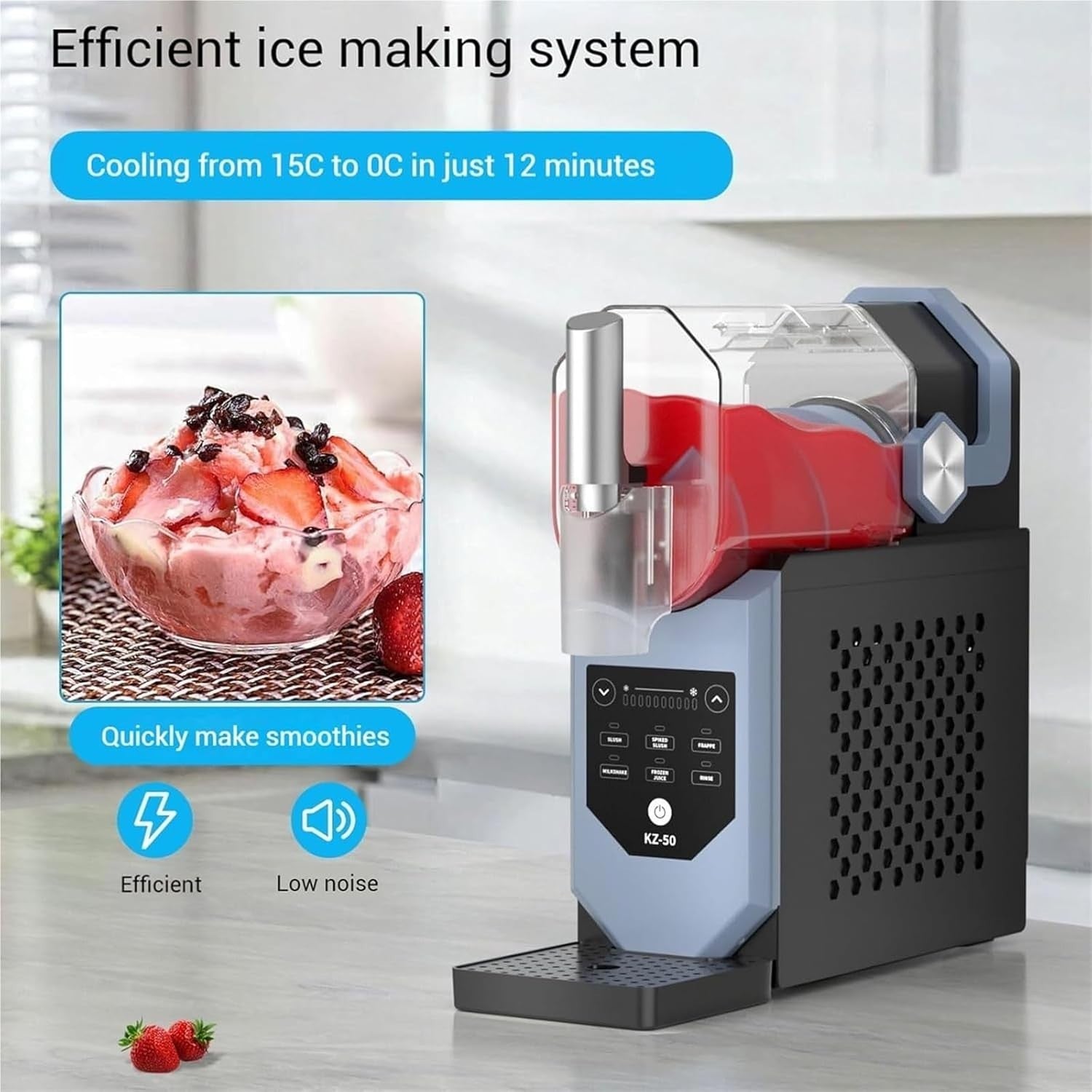 Slushie Machine No Ice Needed Frozen Drink Maker 5 Presets Self Cleaning