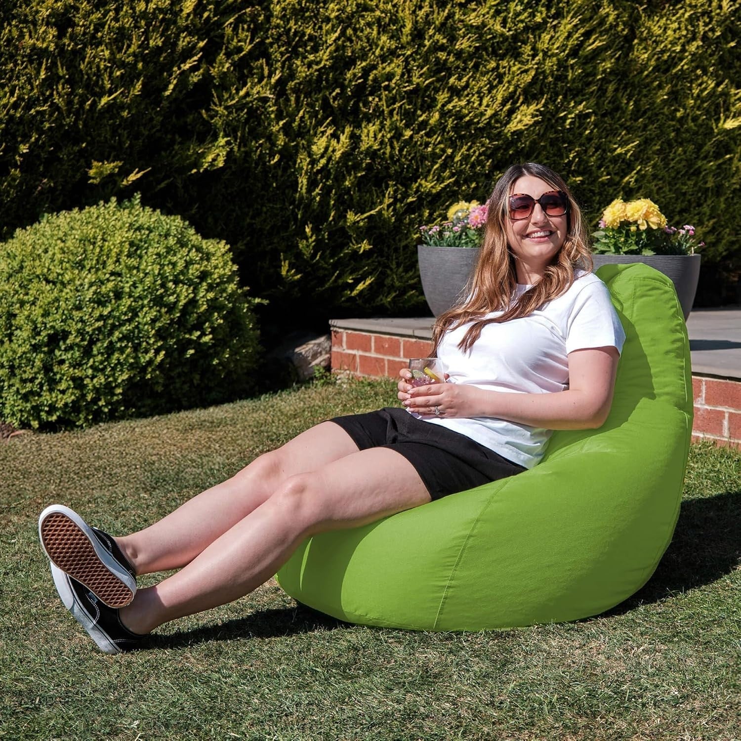 Waterproof Lime Green Bean Bag Chair – Gaming, Garden, Recliner Seat