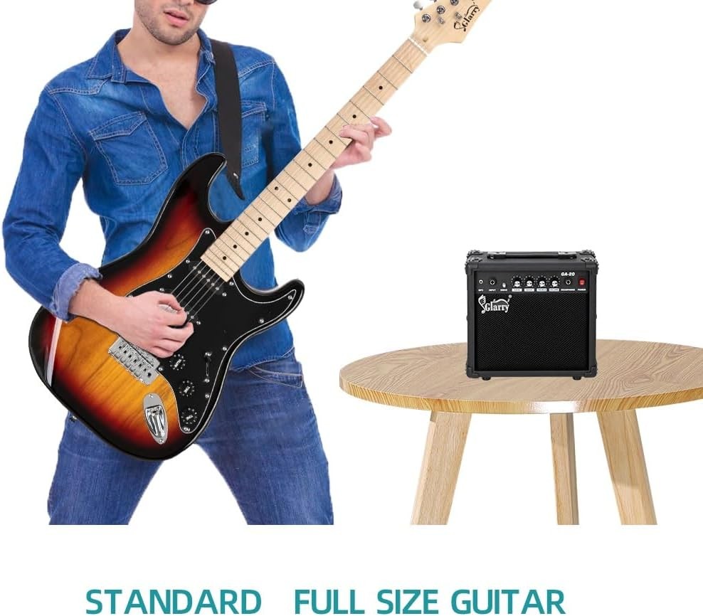 Full Size Electric Guitar Starter Kit with 20W Amp Sunburst