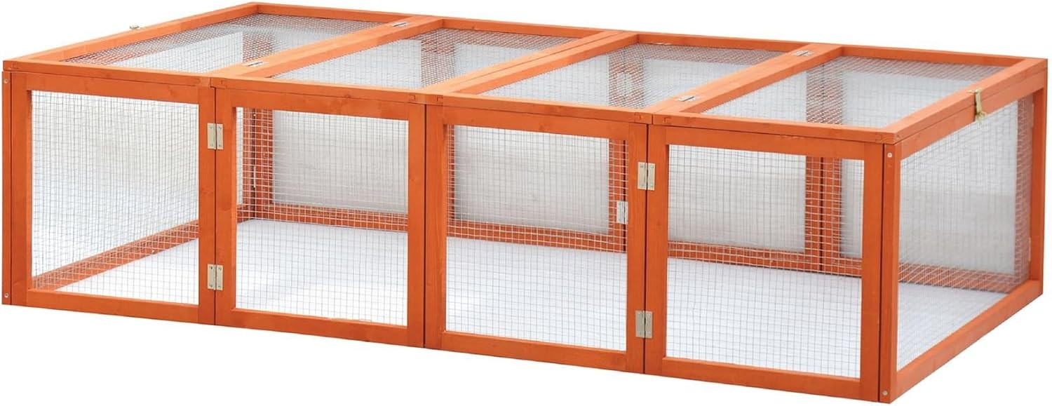 6ft Folding Wooden Rabbit Run Enclosure Large Outdoor Guinea Pig Play Pen
