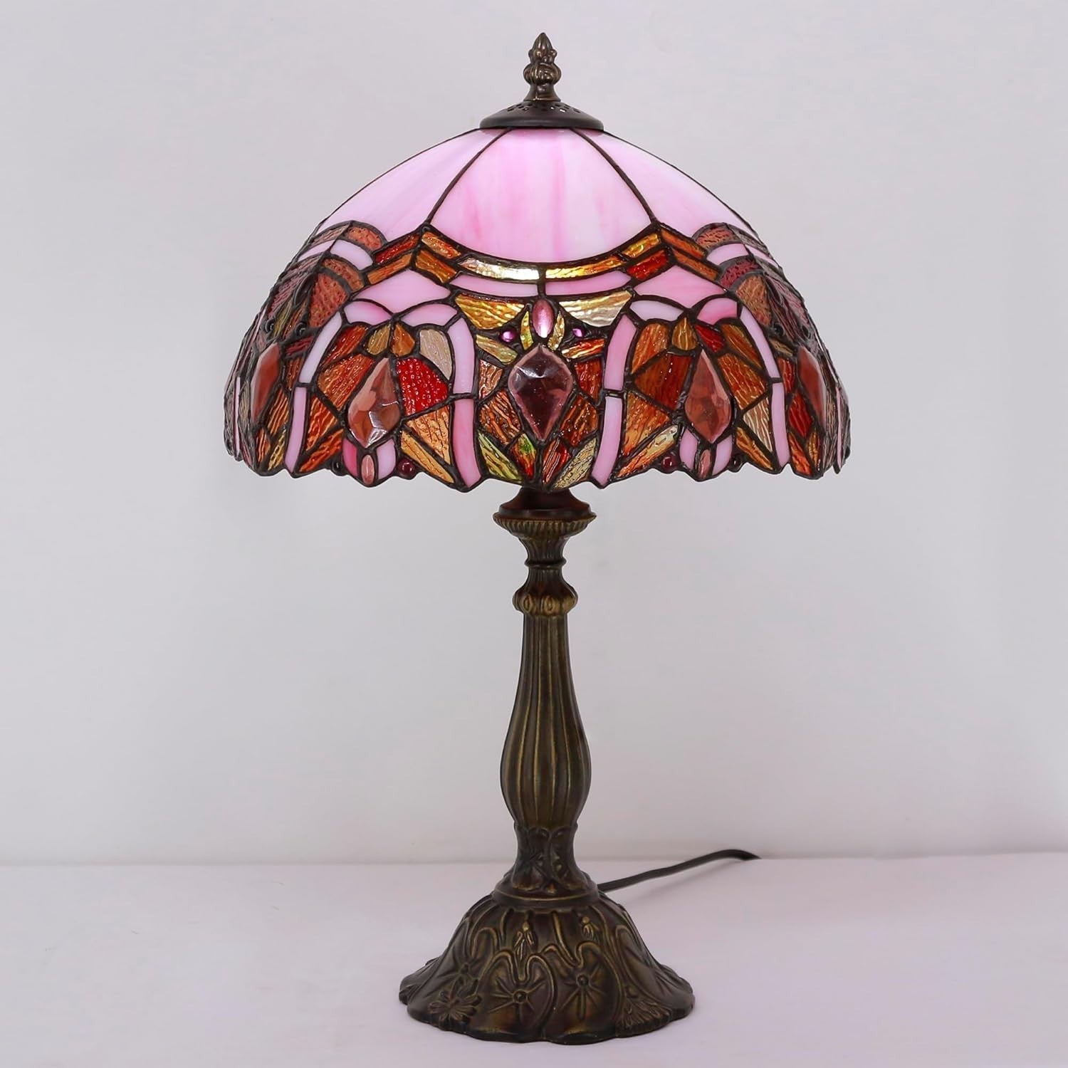 Stained Glass Tiffany Table Lamp 30x30x48cm Antique Style Warm Light