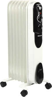 1500W Portable Oil-Filled Heater Radiator 7 Fin Adjustable Thermostat