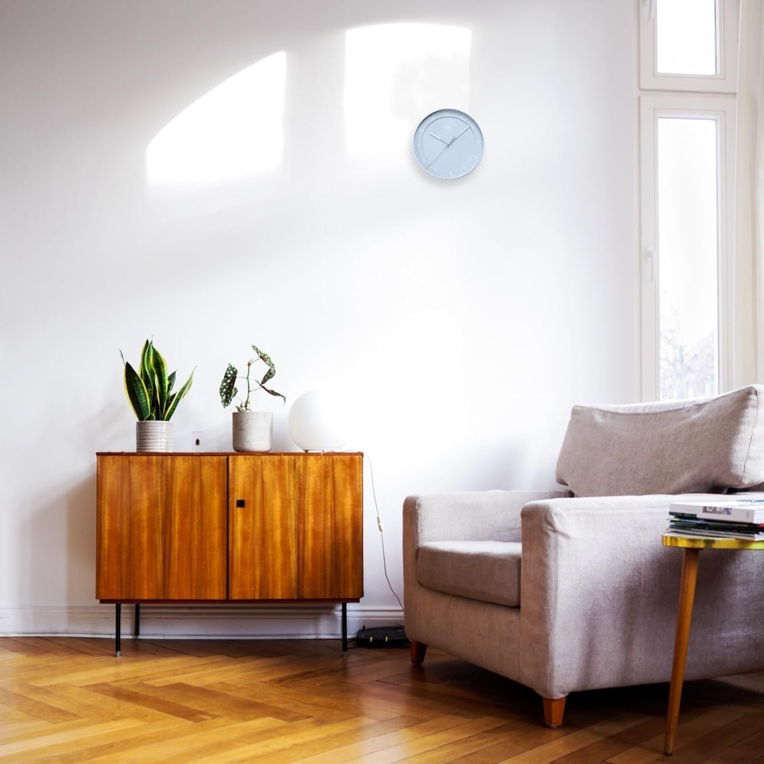 30cm Grey Wall Clock Silent Sweep | Easy Read, Modern Office & Home Clock