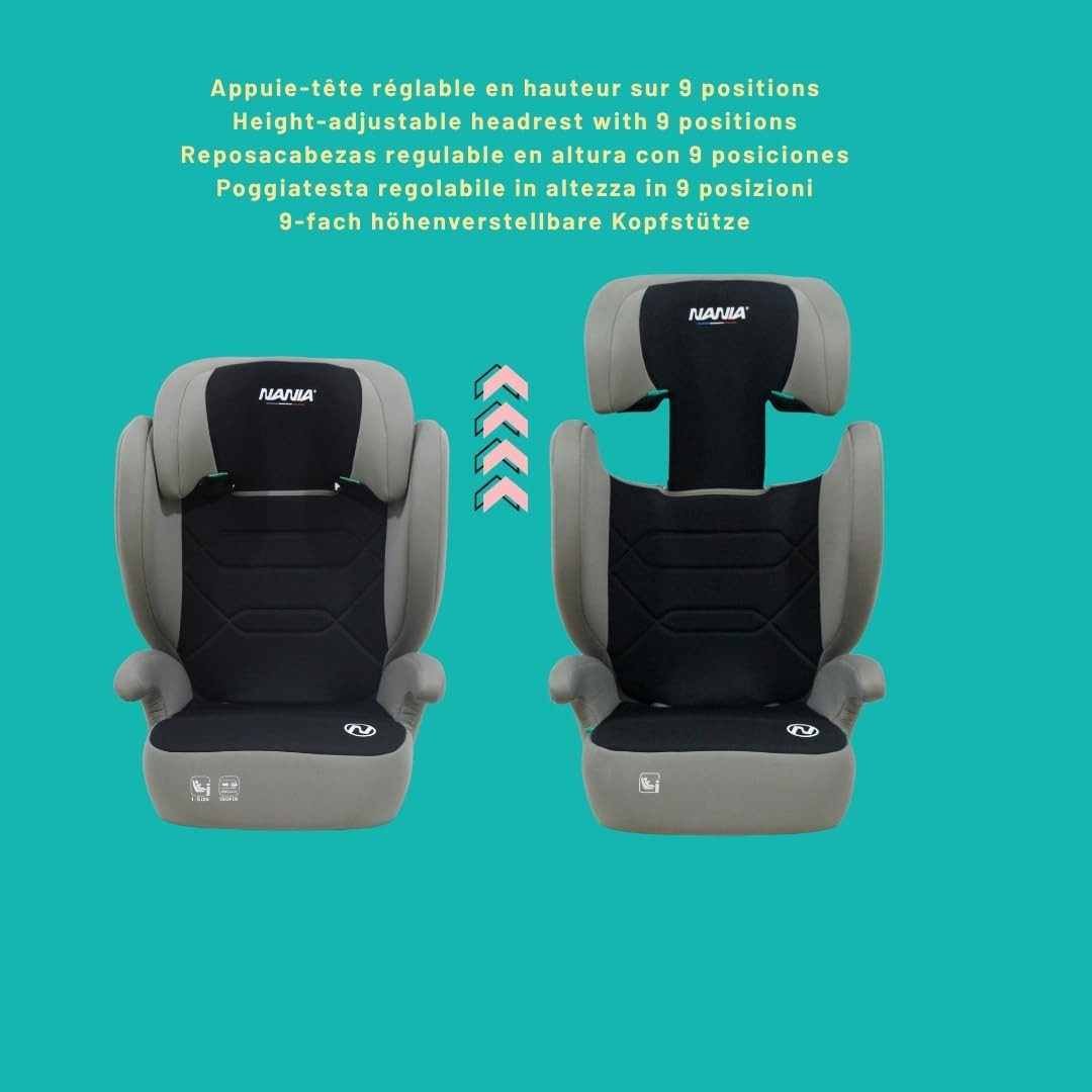 i-Size ISOFIX High Back Booster Seat 100–150cm Side Impact Adjustable