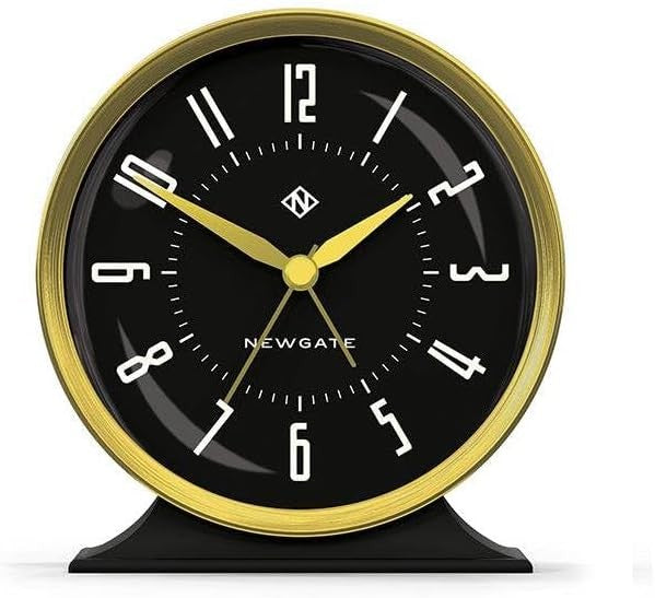 Silent Analogue Alarm Clock No Tick Round Arabic Dial Bedside Decor