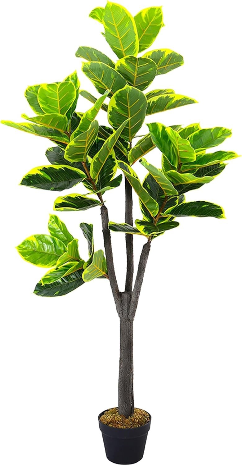 150cm Artificial Rubber Fig Tree in Pot UV Resistant Indoor Home Decoration