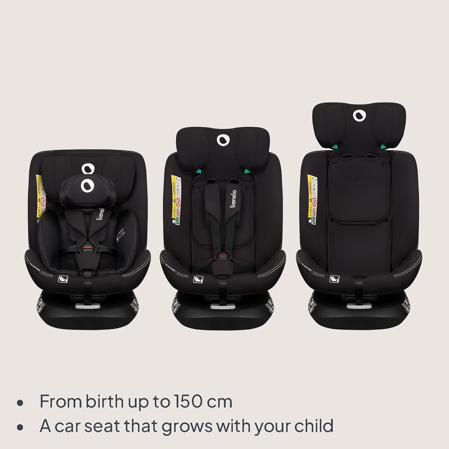 360° Swivel ISOFIX i-Size Baby Car 0–12 Years Rear & Forward Facing
