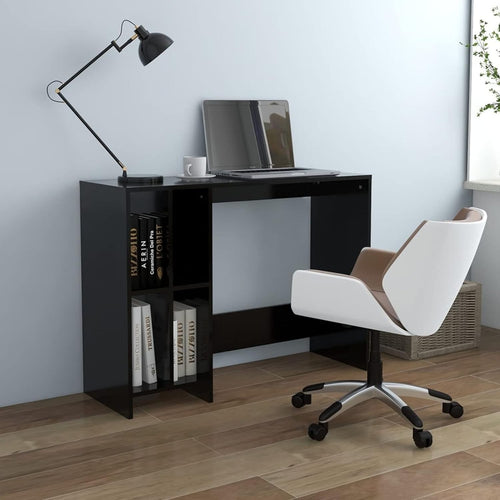 Black Wooden Computer Desk 102x35x75cm Modern Home Office Study Table