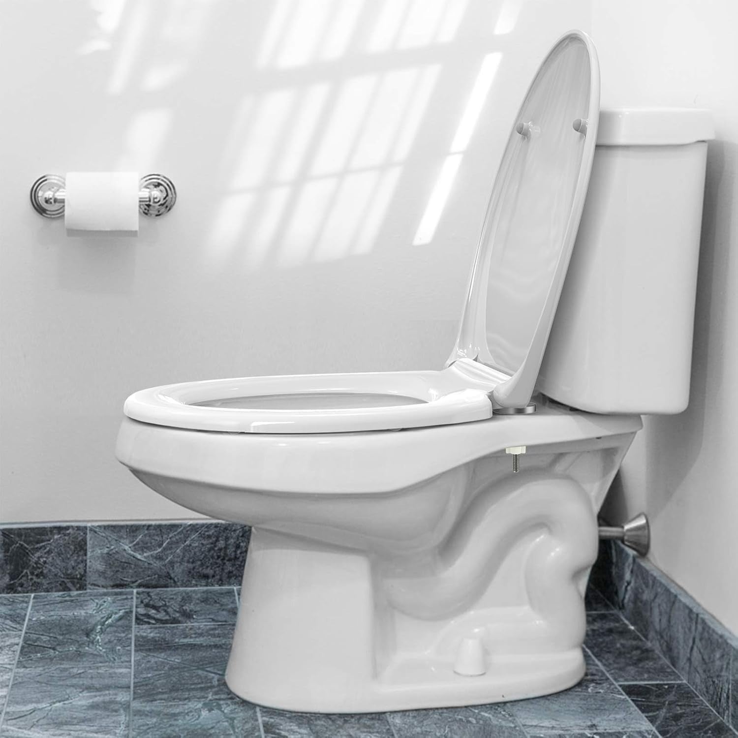 White O Shape Soft Close Toilet Seat Quick Release Easy Clean Anti-Bacterial PP