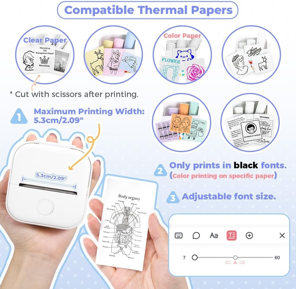 Mini Bluetooth Thermal Sticker Printer Inkless Portable Label