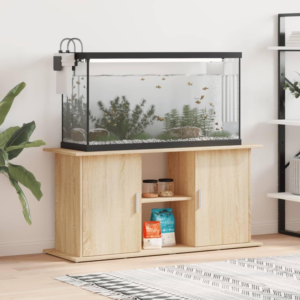 Spacious Fish Tank Stand with Shelves & Storage – Durable Sonoma Oak