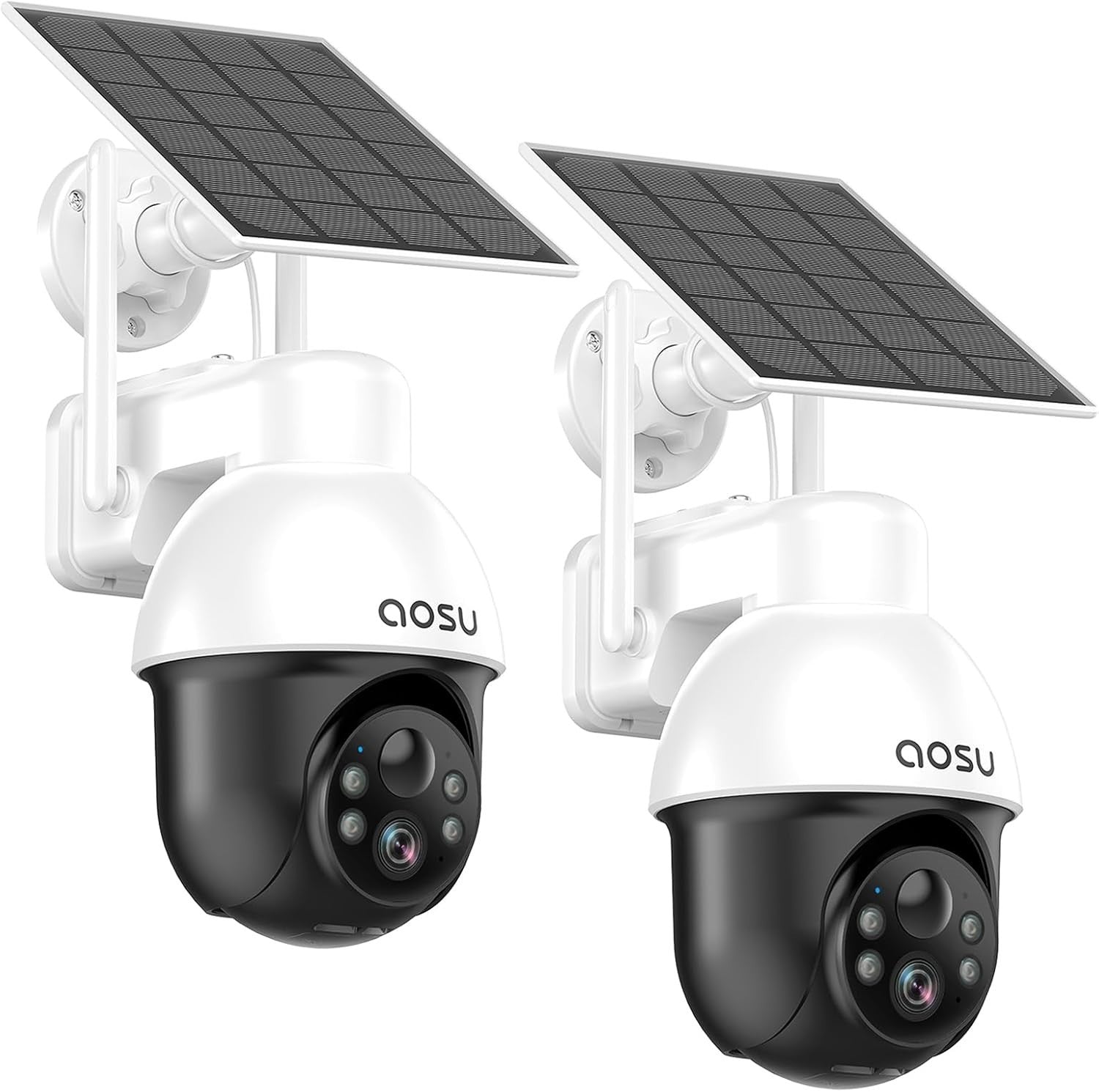 2 Pack 3K 5MP Solar Security Cameras Wireless Outdoor 360° PTZ WiFi
