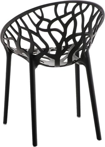Set of 6 Modern Stackable Dining Chairs Plastic Indoor Outdoor Garden Patio