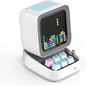 White Bluetooth Speaker Alarm Clock Pixel LED Mini Desk Bedside Display