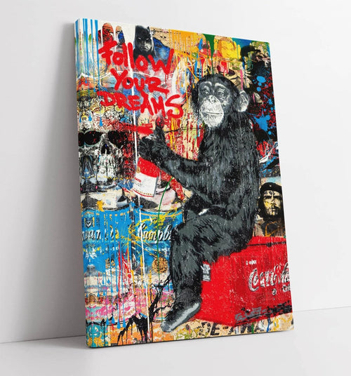 Banksy Follow Your Dreams Canvas Wall Art 47x32 XL Framed
