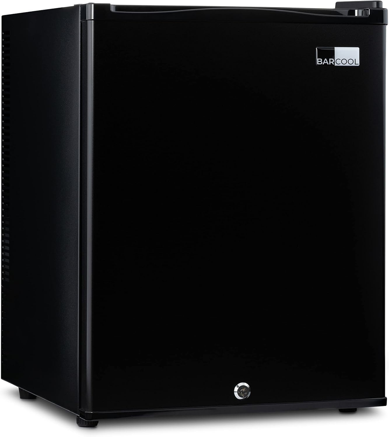 50L Black Mini Fridge Compact LED Lockable Tabletop Cooler Bedroom Office
