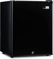 50L Black Mini Fridge Compact LED Lockable Tabletop Cooler Bedroom Office