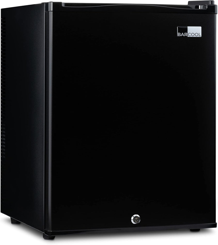 50L Black Mini Fridge Compact LED Lockable Tabletop Cooler Bedroom Office