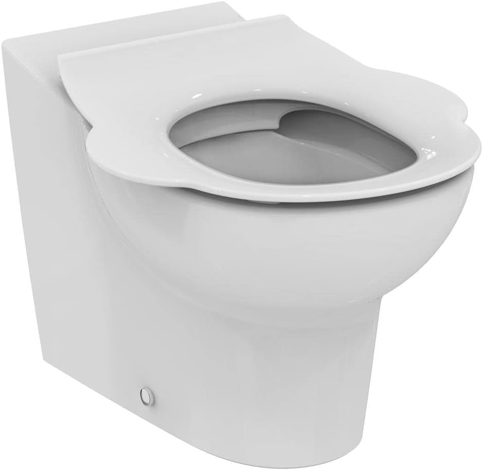 School WC Toilet Seat Ring with Handles White Polypropylene 305mm High
