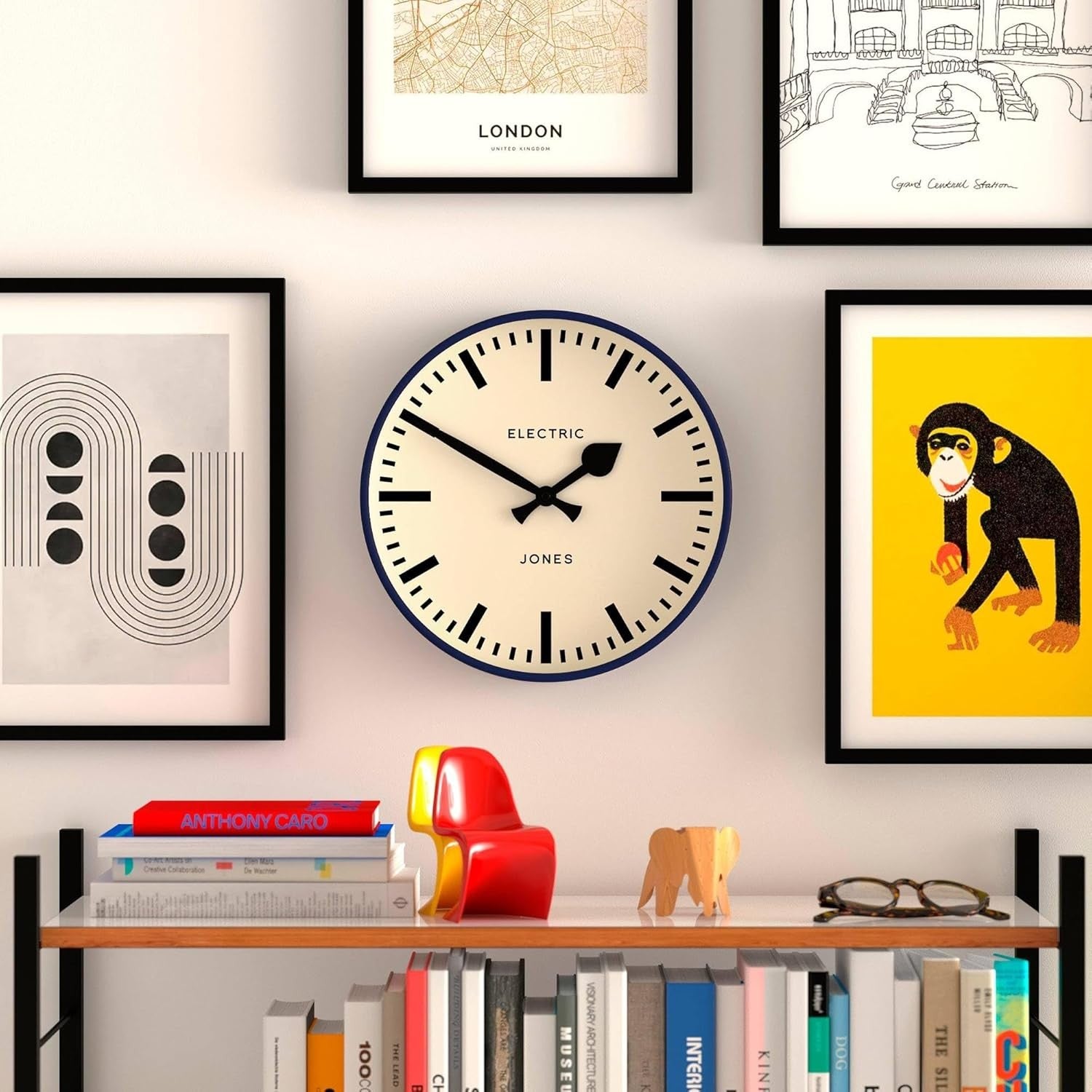 30cm Modern Wall Clock Silent Quartz Station Style Round Clock Home Office