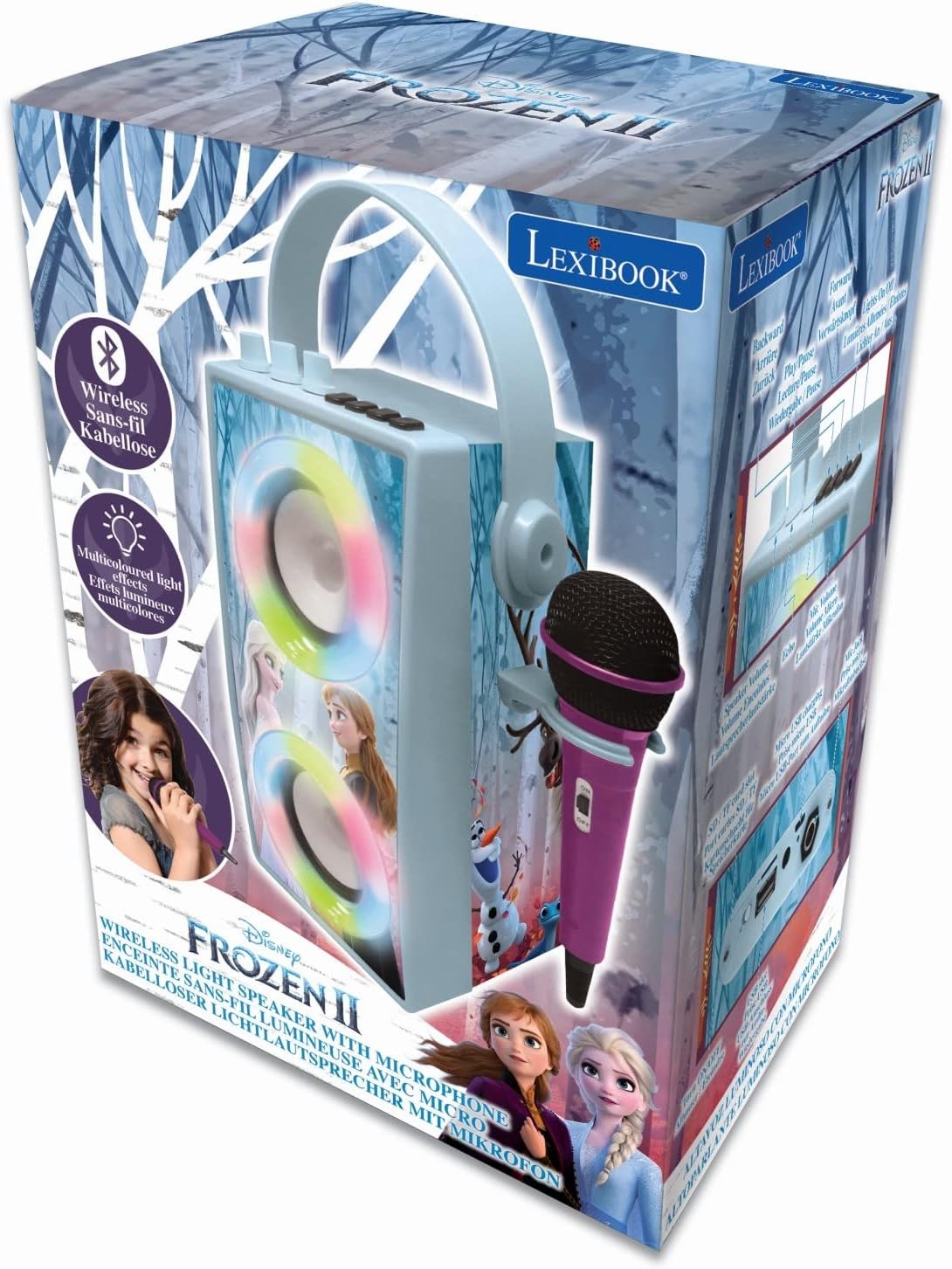 Frozen Bluetooth Karaoke Speaker with Microphone & Light Effects