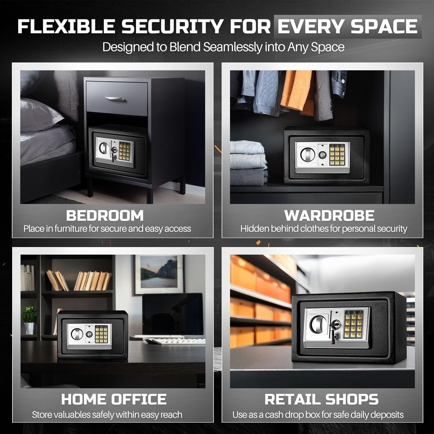 Drop Slot Safe Box Digital Keypad Cash Deposit Security Cabinet Lock