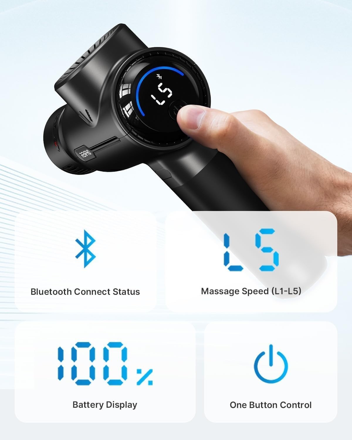 Deep Tissue Massage Gun w/ Heat & Cold | Muscle Recovery, Pain Relief