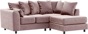 Pink L-Shaped 3+2 Seater Corner Sofa - Plush Fabric Modular Couch (Right Hand)