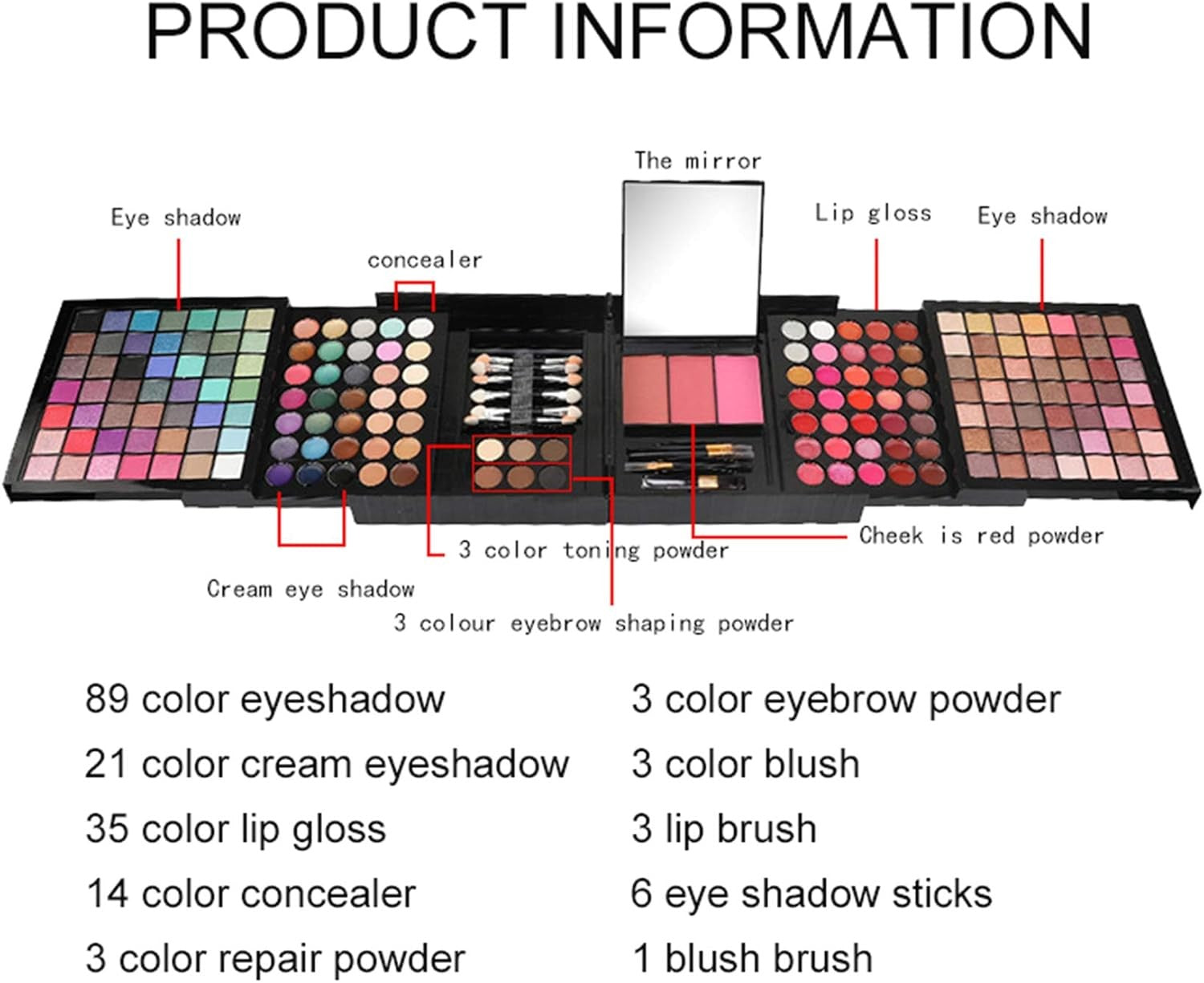 All In One Makeup Gift Set Xmas Kit Palette Lipstick