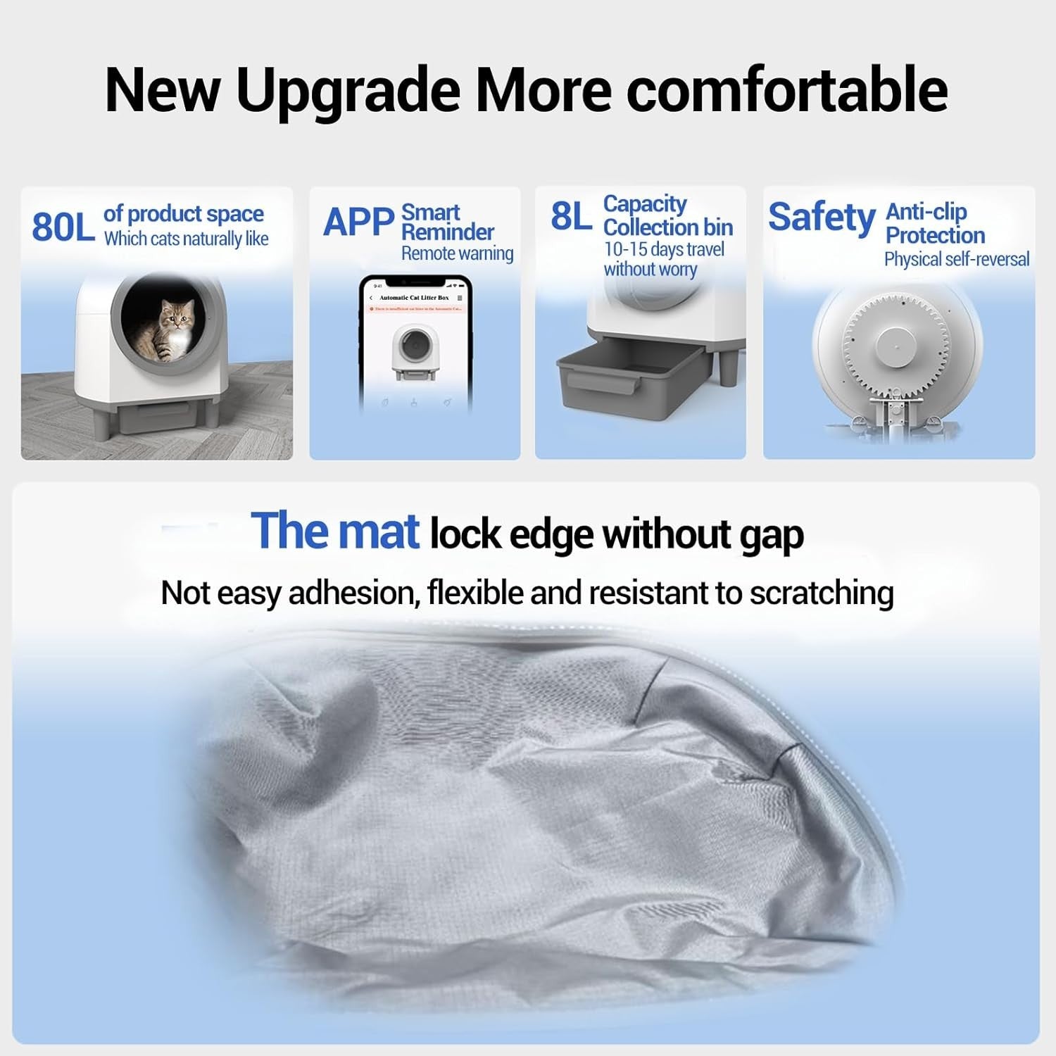 Self Cleaning Cat Litter Box APP Control Open Top 9L Multi Cat XL