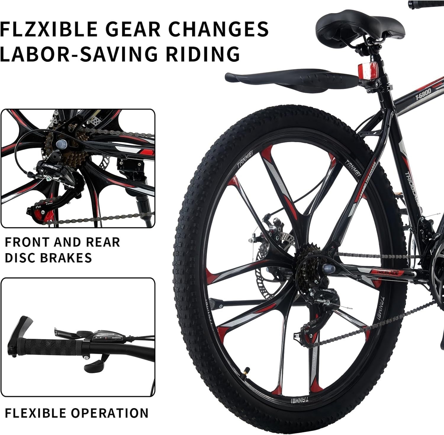 27.5" Mountain Bike 21 Speed Dual Disc Brake Lightweight Adult Commuter MTB